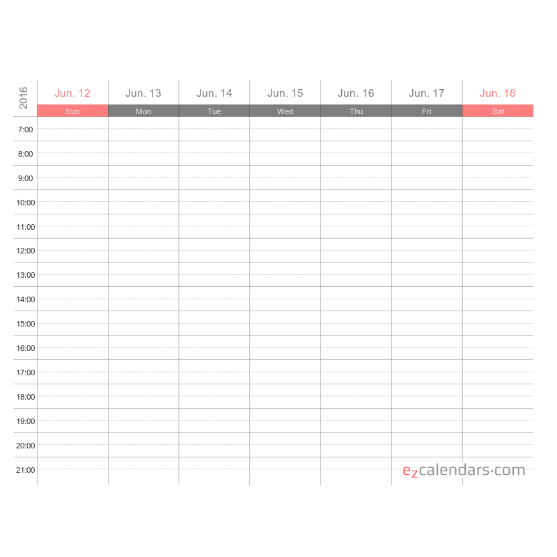 Weekly Appointment Calendar Template