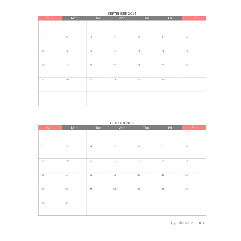 Free Printable Calendar Templates 2 Months Per Page