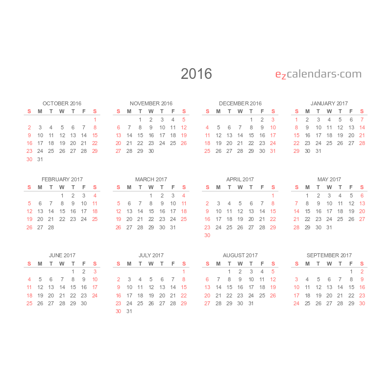 Create free printable monthly, yearly or weekly calendars EzCalendars